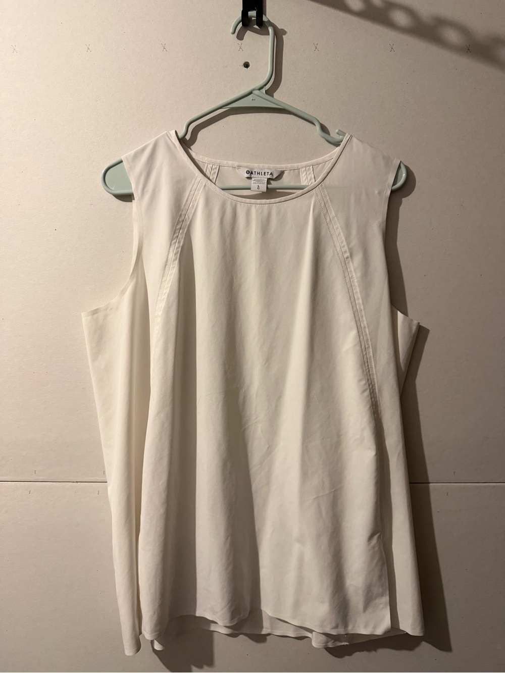 Athleta White Sleeveless Performance Tank Top Womens L